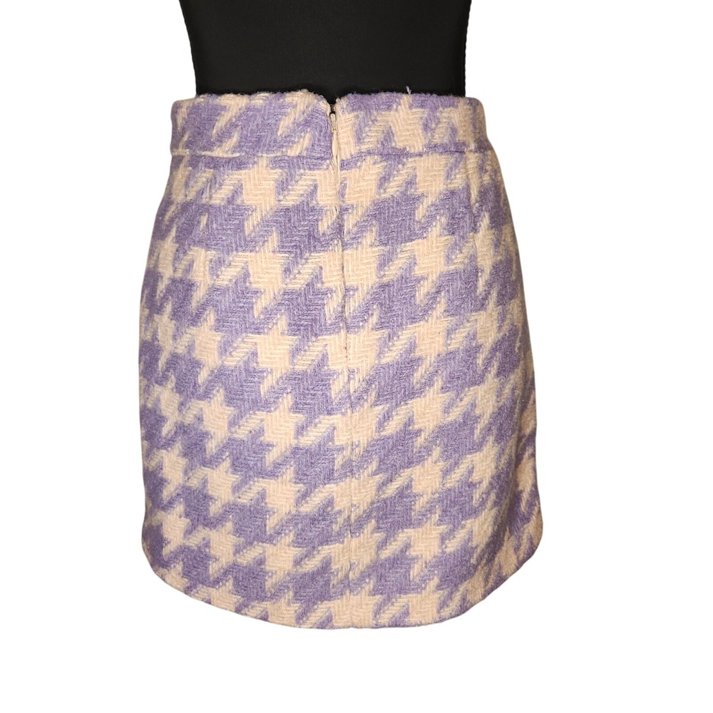 Forever 21 Houndstooth Tweed Mini Skirt Womens Small Pink Purple - Picture 2 of 7